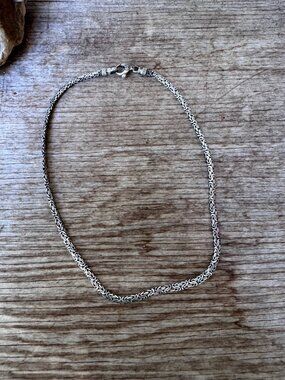 Sterling Silver Byzantine Chain Necklace 925 20” 39.82g Woven Link Lobster Clasp